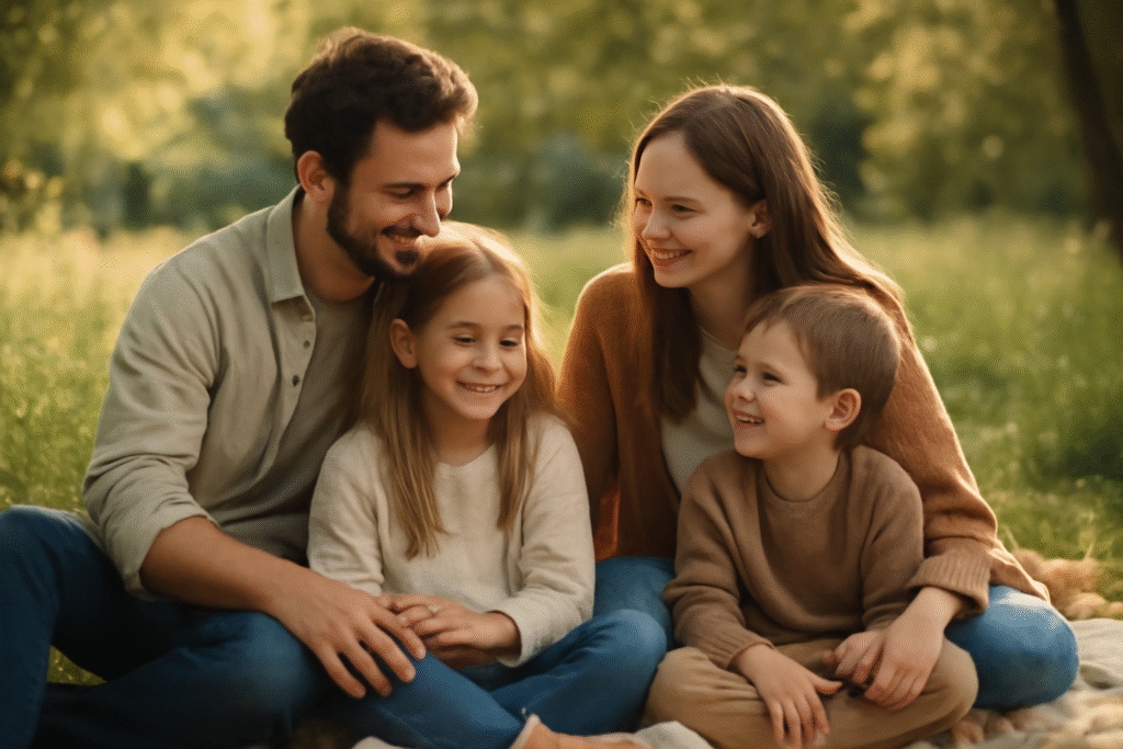 “Parent guiding child on healthy screen time habits”